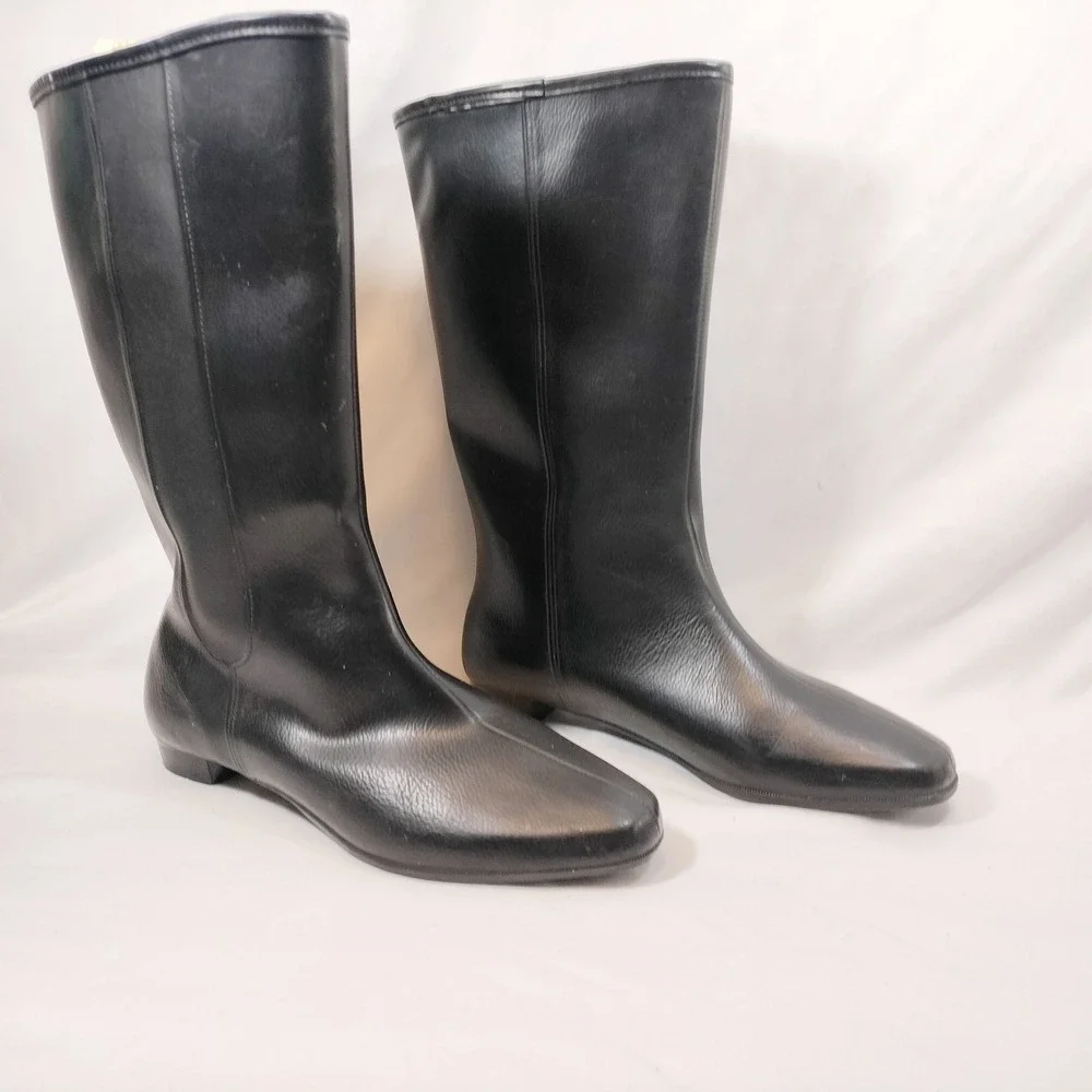 Eskiloos Black Tall Winter Boots; Waterproof Rubber Faux Fur Lined Made in USA